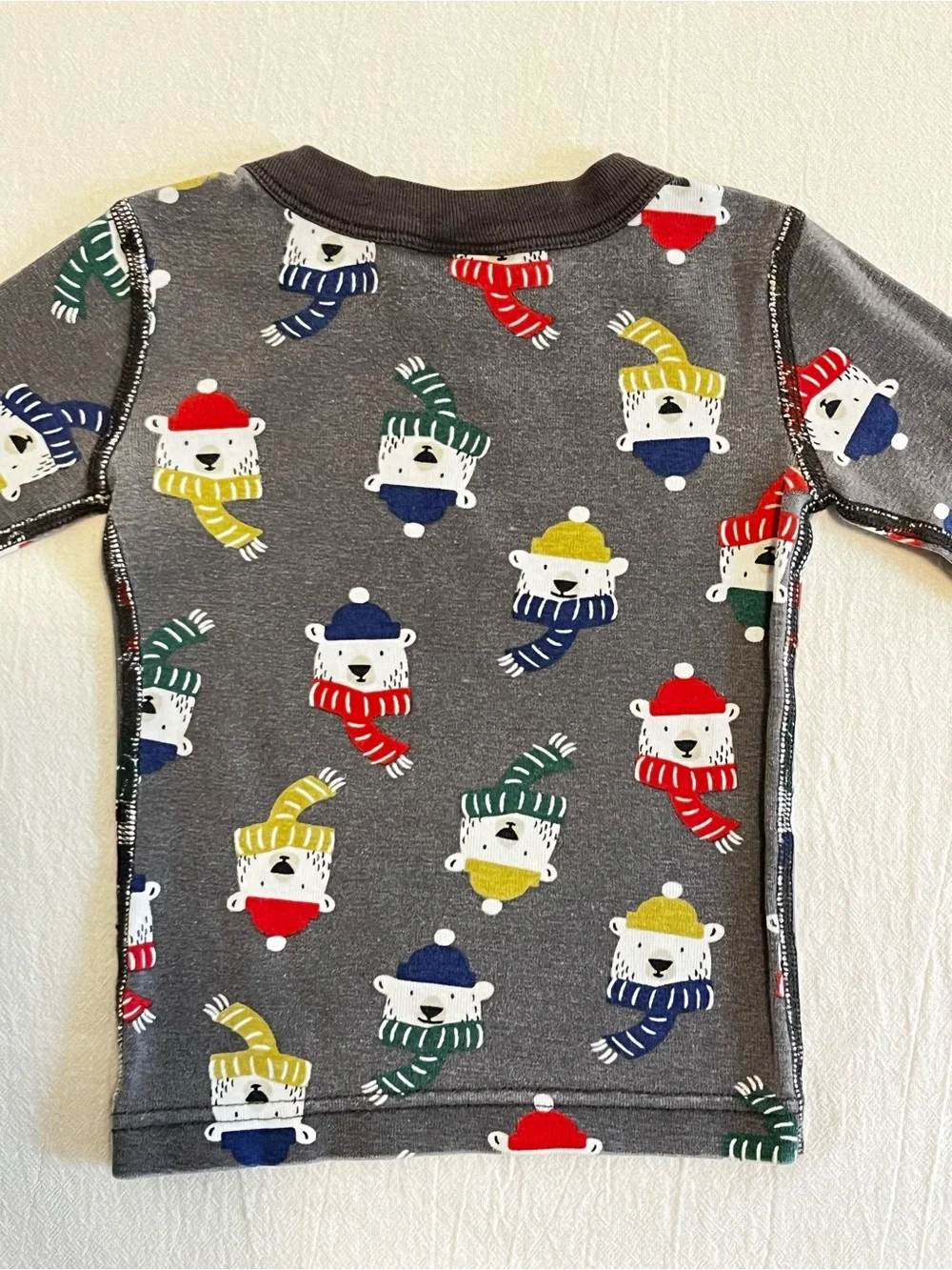 Hanna Andersson Organic Cotton Pajama Set Polar Bear Toddler 3T Gray Unisex
